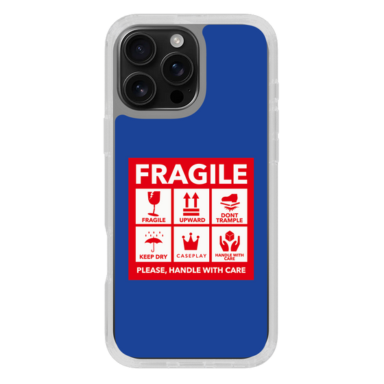 スリムプロテクションケース［ FRAGILE Sticker - Blue ］