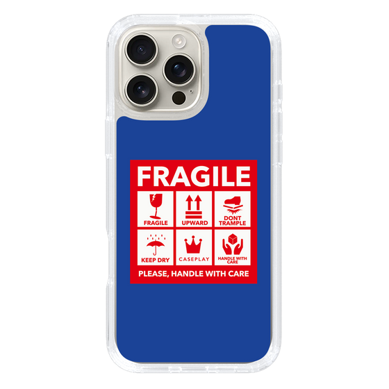 スリムプロテクションケース［ FRAGILE Sticker - Blue ］