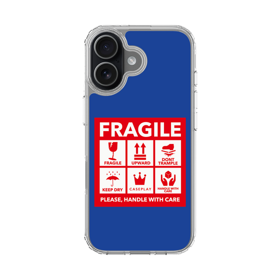 スリムプロテクションケース［ FRAGILE Sticker - Blue ］