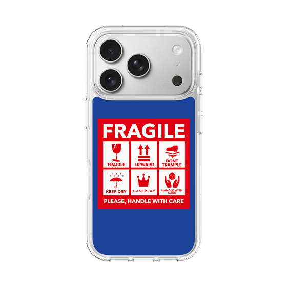 スリムプロテクションケース［ FRAGILE Sticker - Blue ］