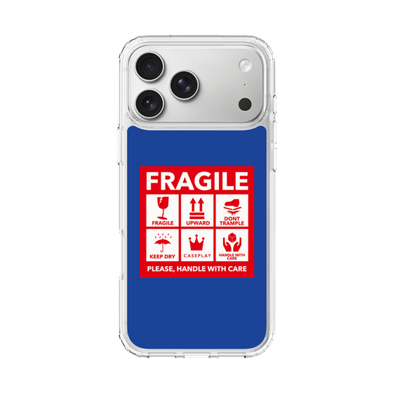 スリムプロテクションケース［ FRAGILE Sticker - Blue ］