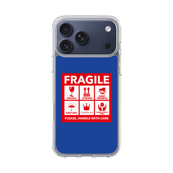 スリムプロテクションケース［ FRAGILE Sticker - Blue ］