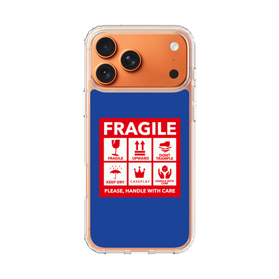 スリムプロテクションケース［ FRAGILE Sticker - Blue ］