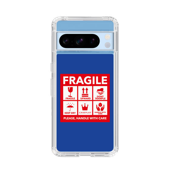 スリムプロテクションケース［ FRAGILE Sticker - Blue ］