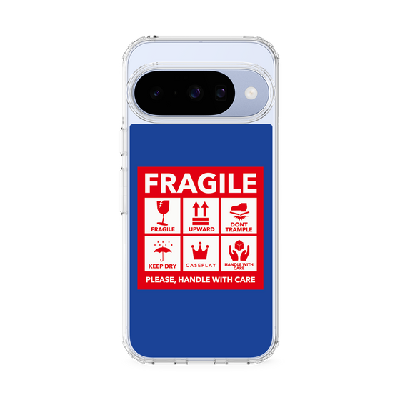 スリムプロテクションケース［ FRAGILE Sticker - Blue ］