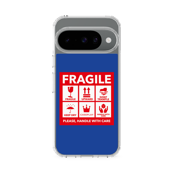 スリムプロテクションケース［ FRAGILE Sticker - Blue ］