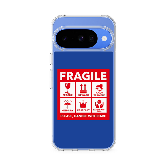 スリムプロテクションケース［ FRAGILE Sticker - Blue ］