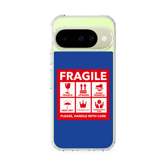 スリムプロテクションケース［ FRAGILE Sticker - Blue ］