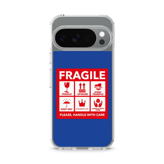 スリムプロテクションケース［ FRAGILE Sticker - Blue ］