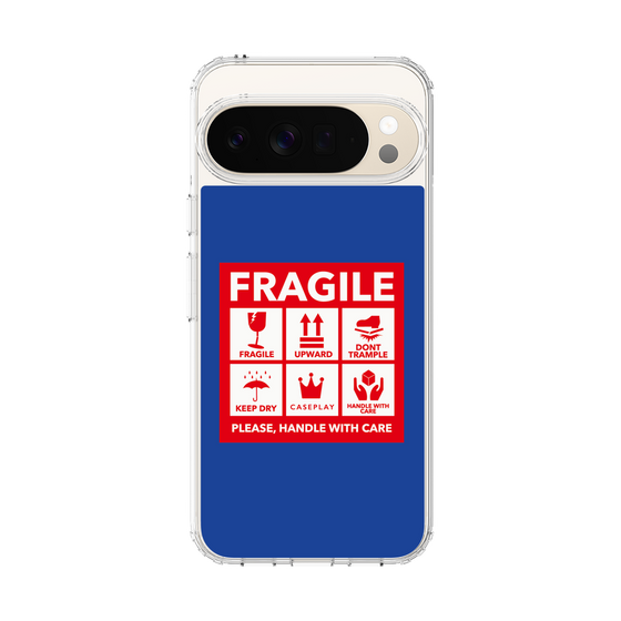 スリムプロテクションケース［ FRAGILE Sticker - Blue ］