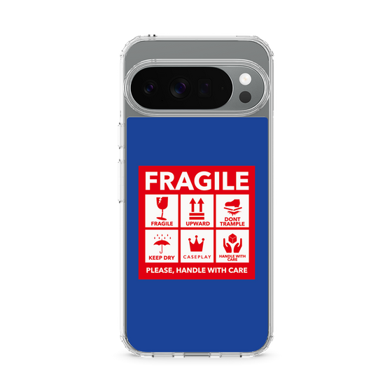 スリムプロテクションケース［ FRAGILE Sticker - Blue ］