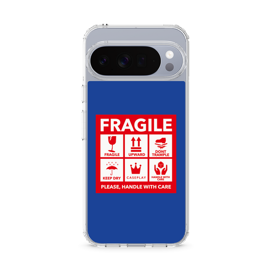 スリムプロテクションケース［ FRAGILE Sticker - Blue ］