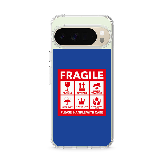 スリムプロテクションケース［ FRAGILE Sticker - Blue ］