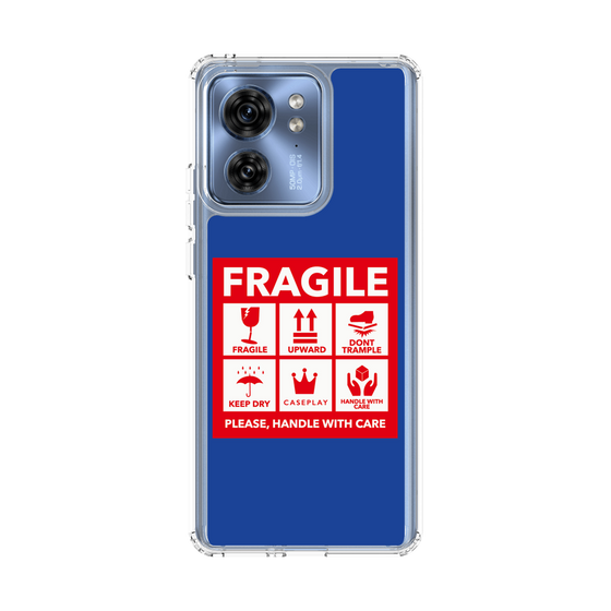 スリムプロテクションケース［ FRAGILE Sticker - Blue ］
