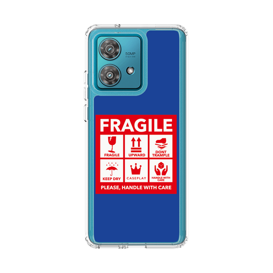 スリムプロテクションケース［ FRAGILE Sticker - Blue ］