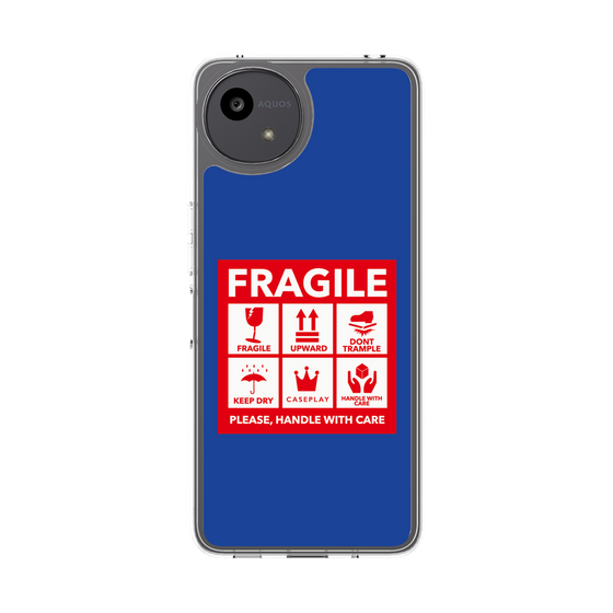 スリムプロテクションケース［ FRAGILE Sticker - Blue ］