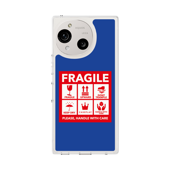 スリムプロテクションケース［ FRAGILE Sticker - Blue ］