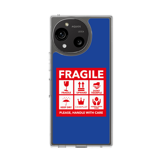 スリムプロテクションケース［ FRAGILE Sticker - Blue ］