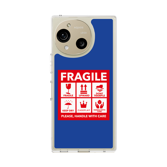スリムプロテクションケース［ FRAGILE Sticker - Blue ］