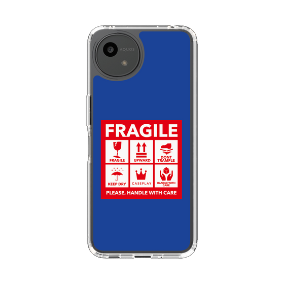スリムプロテクションケース［ FRAGILE Sticker - Blue ］