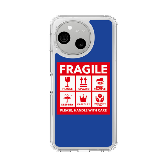スリムプロテクションケース［ FRAGILE Sticker - Blue ］