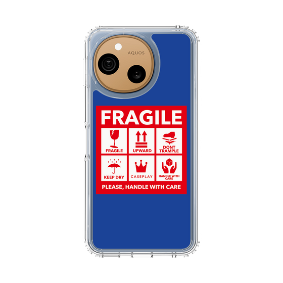 スリムプロテクションケース［ FRAGILE Sticker - Blue ］