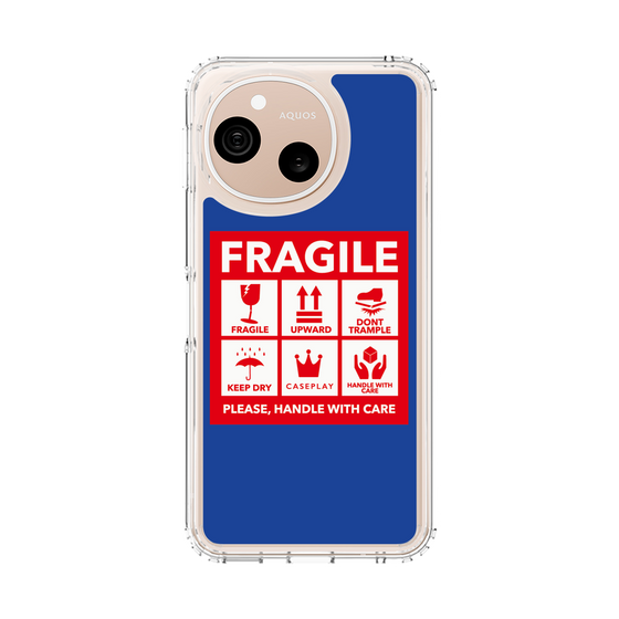 スリムプロテクションケース［ FRAGILE Sticker - Blue ］