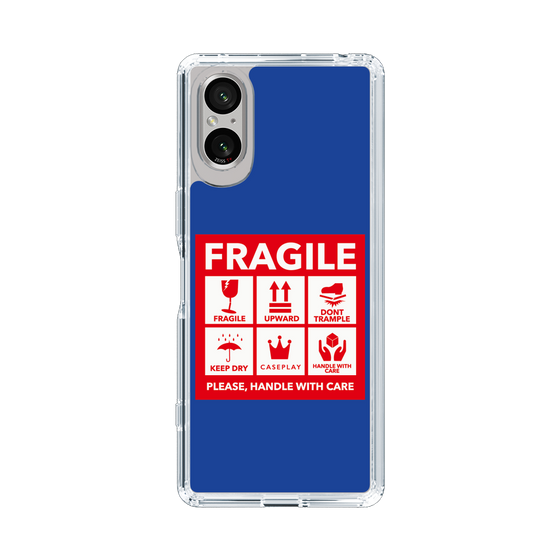 スリムプロテクションケース［ FRAGILE Sticker - Blue ］