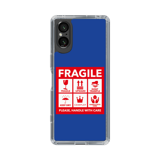 スリムプロテクションケース［ FRAGILE Sticker - Blue ］