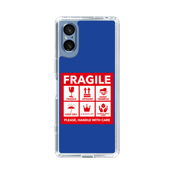 スリムプロテクションケース［ FRAGILE Sticker - Blue ］