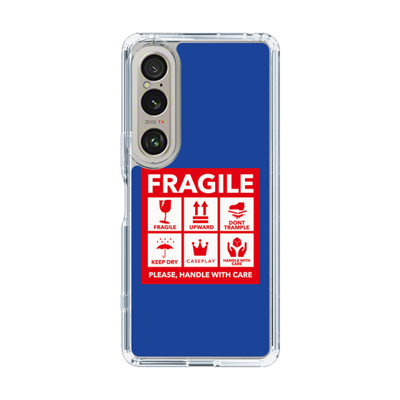 スリムプロテクションケース［ FRAGILE Sticker - Blue ］