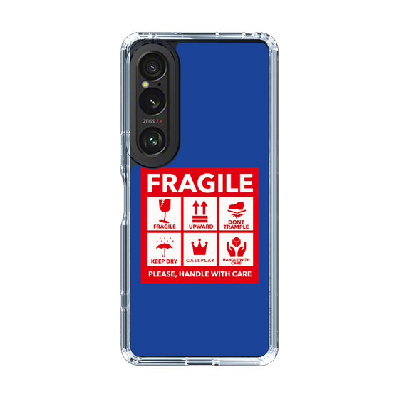 スリムプロテクションケース［ FRAGILE Sticker - Blue ］