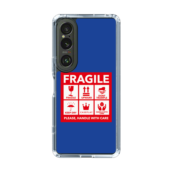 スリムプロテクションケース［ FRAGILE Sticker - Blue ］