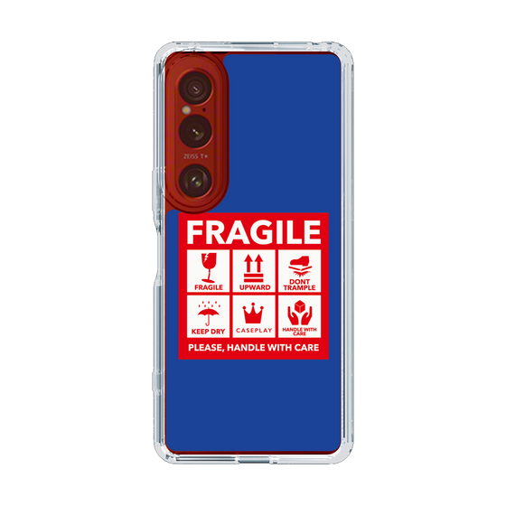 スリムプロテクションケース［ FRAGILE Sticker - Blue ］