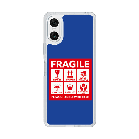 スリムプロテクションケース［ FRAGILE Sticker - Blue ］