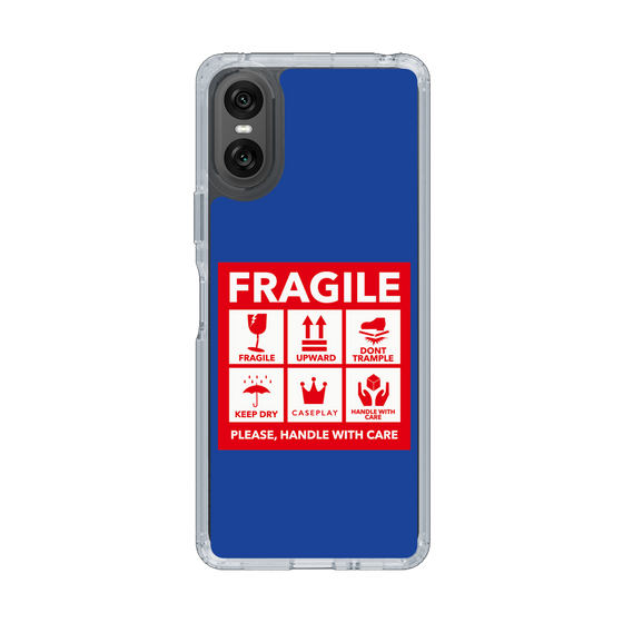 スリムプロテクションケース［ FRAGILE Sticker - Blue ］