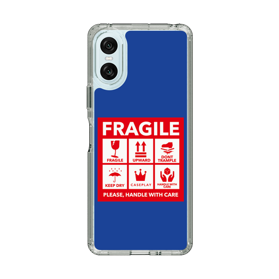 スリムプロテクションケース［ FRAGILE Sticker - Blue ］