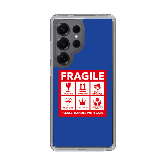 スリムプロテクションケース［ FRAGILE Sticker - Blue ］