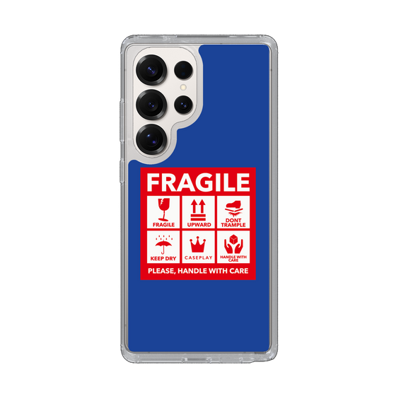 スリムプロテクションケース［ FRAGILE Sticker - Blue ］