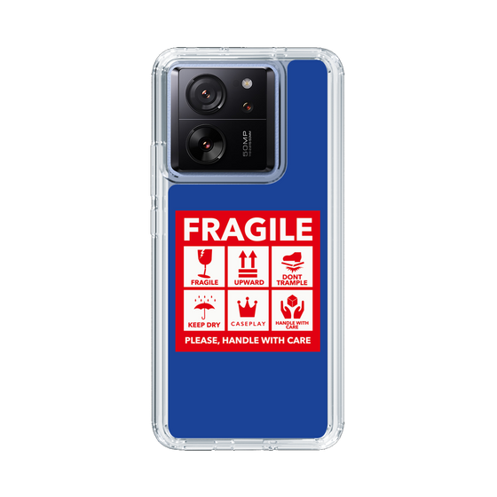 スリムプロテクションケース［ FRAGILE Sticker - Blue ］