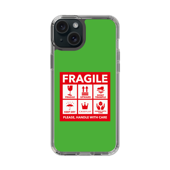 スリムプロテクションケース［ FRAGILE Sticker - Green ］