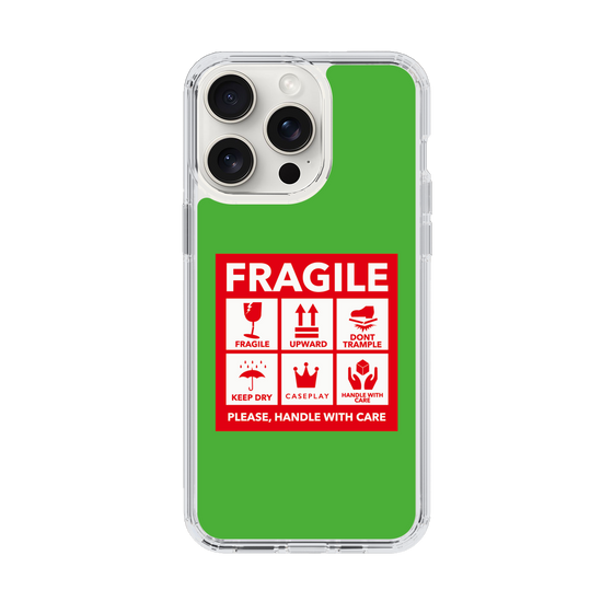 スリムプロテクションケース［ FRAGILE Sticker - Green ］