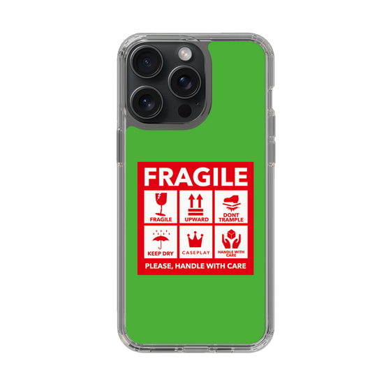 スリムプロテクションケース［ FRAGILE Sticker - Green ］