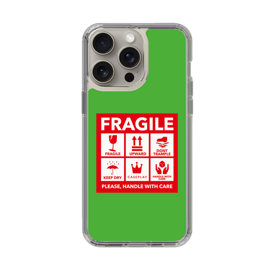 スリムプロテクションケース［ FRAGILE Sticker - Green ］