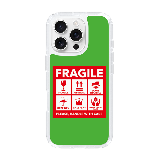 スリムプロテクションケース［ FRAGILE Sticker - Green ］