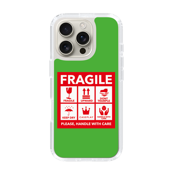 スリムプロテクションケース［ FRAGILE Sticker - Green ］