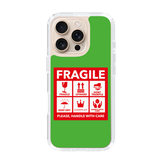 スリムプロテクションケース［ FRAGILE Sticker - Green ］