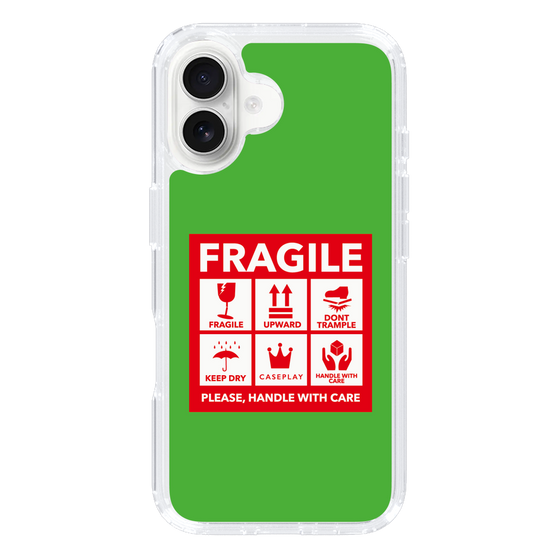 スリムプロテクションケース［ FRAGILE Sticker - Green ］