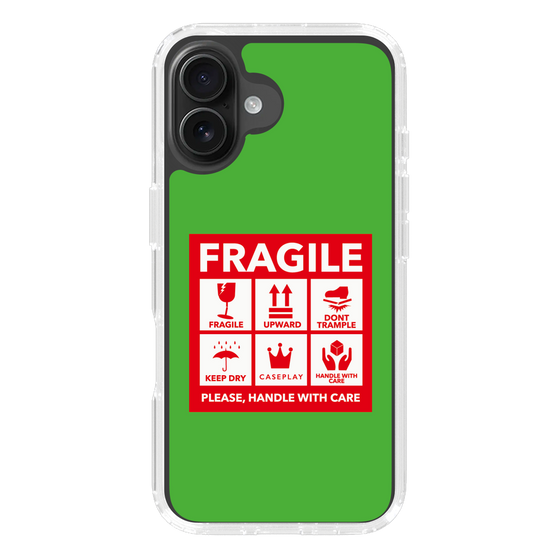 スリムプロテクションケース［ FRAGILE Sticker - Green ］