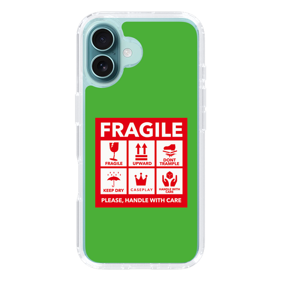 スリムプロテクションケース［ FRAGILE Sticker - Green ］